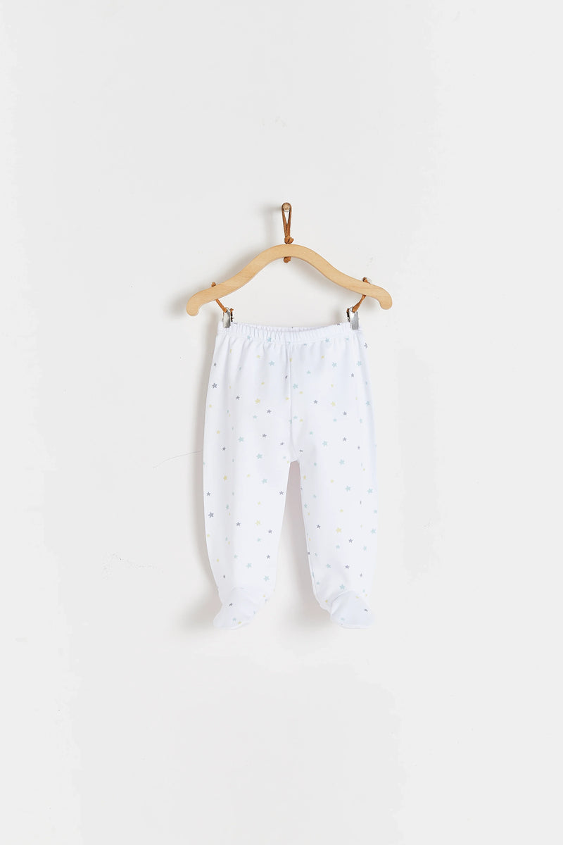 Babycottons Little Stars Body & Pants Set - White/Grey