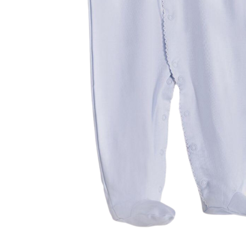 Babycottons Logo Footed Pajamas Light Blue