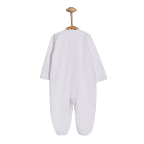 Babycottons Logo Footed Pajamas White