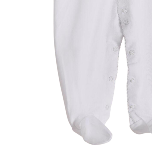 Babycottons Logo Footed Pajamas White