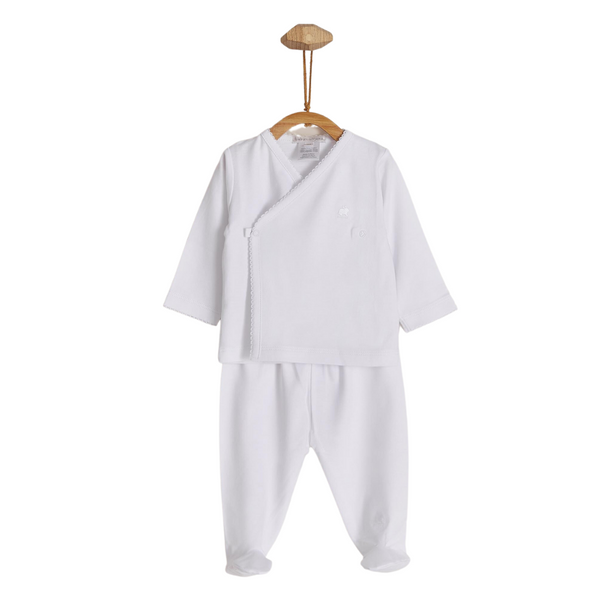 Babycottons Logo Kimono Set White