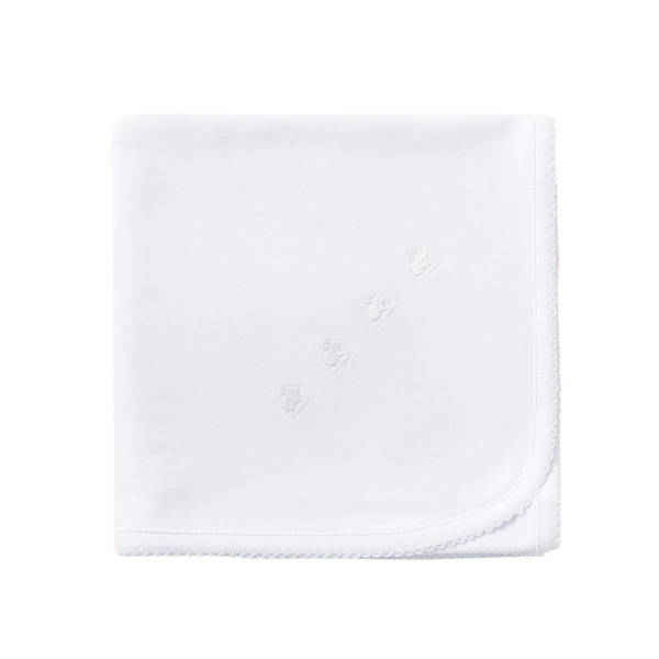 Logo Receiving Blanket - Bunny White