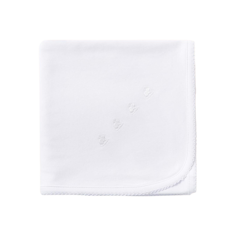 Logo Receiving Blanket - Bunny White