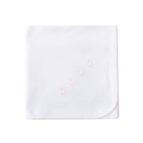 Logo Receiving Blanket - Bunny White/Pink