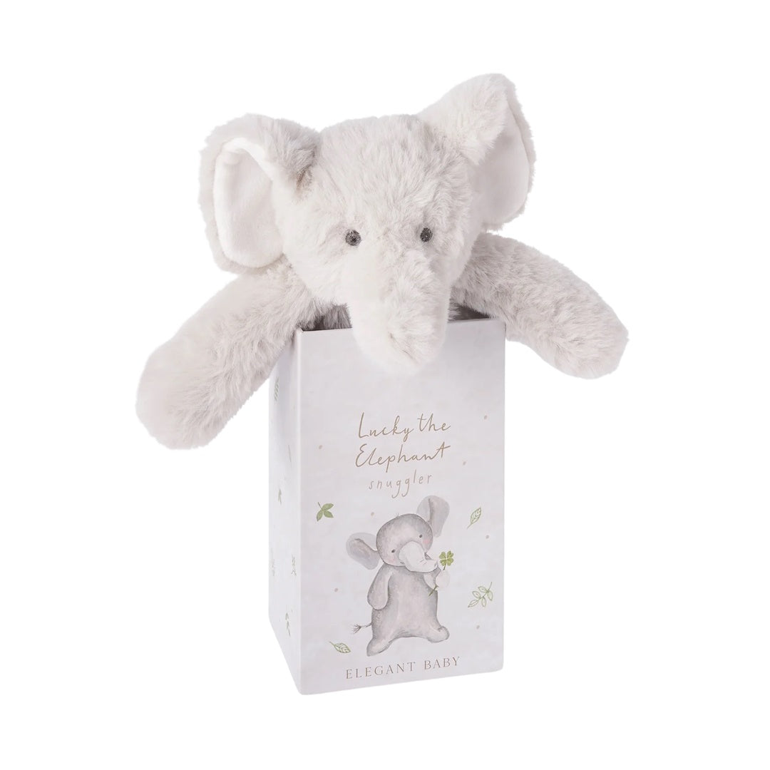 Elegant Baby Lucky the Elephant Snuggler Plush Security Blanket w/ Gift Box