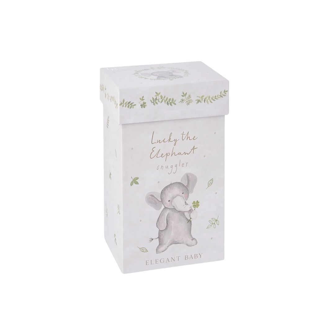 Elegant Baby Lucky the Elephant Snuggler Plush Security Blanket w/ Gift Box