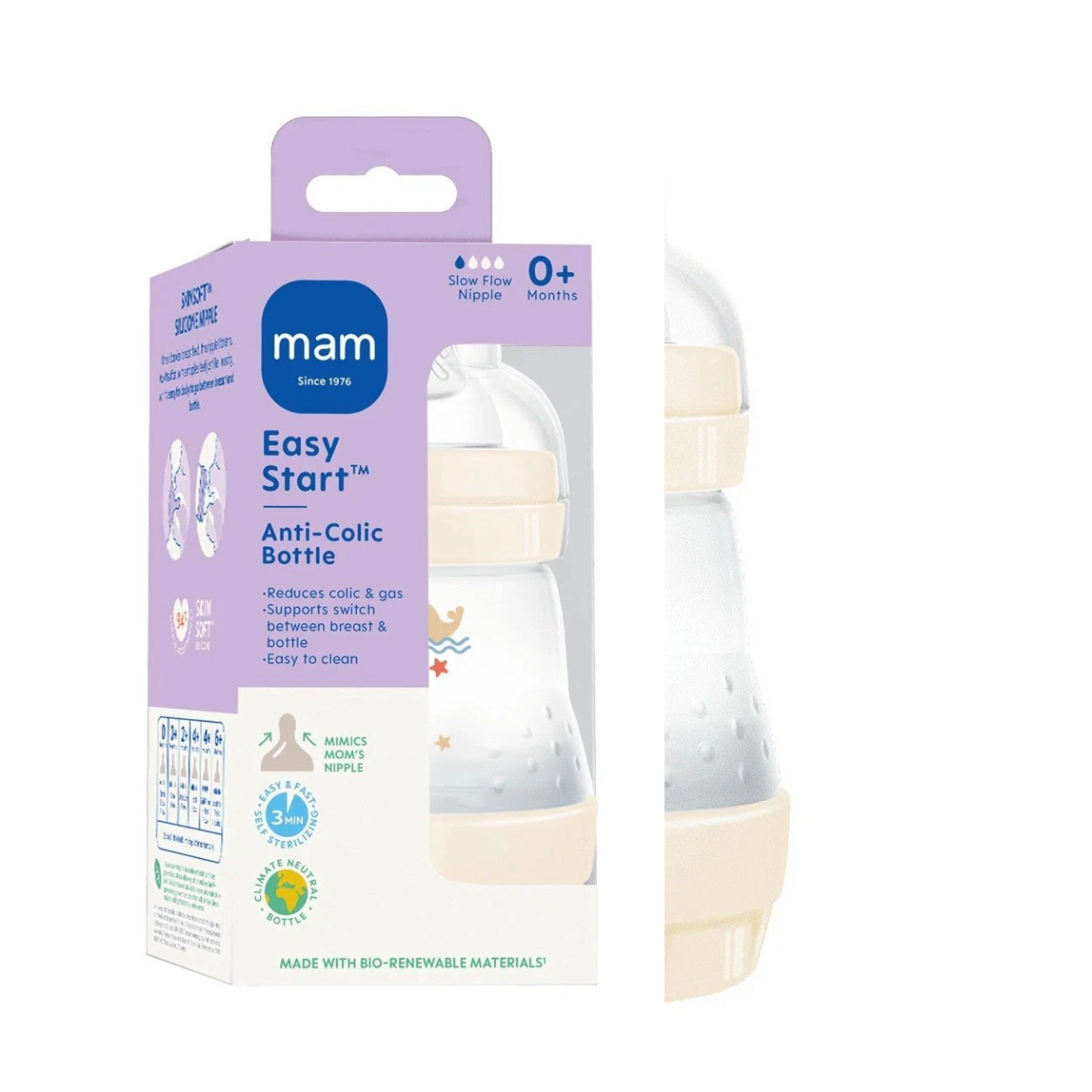 MAM Easy Start Anti-Colic Bottle 5 oz 0M+ - Whale on Luna Baby Store Miami