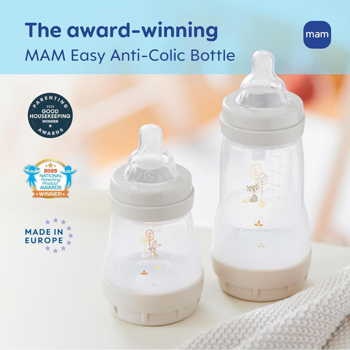 MAM Grow with Baby Anti-Colic+ Bottle & Pacifier Set 0M+