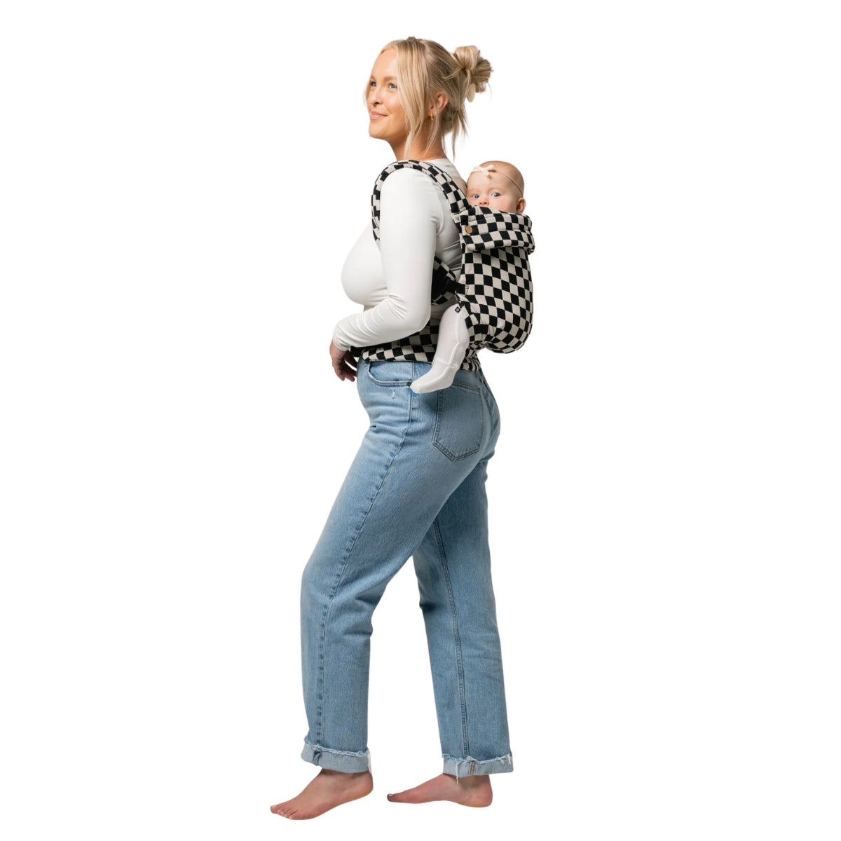 Mabē Monarch Baby Carrier – Ebony Check on Luna Baby Store Miami