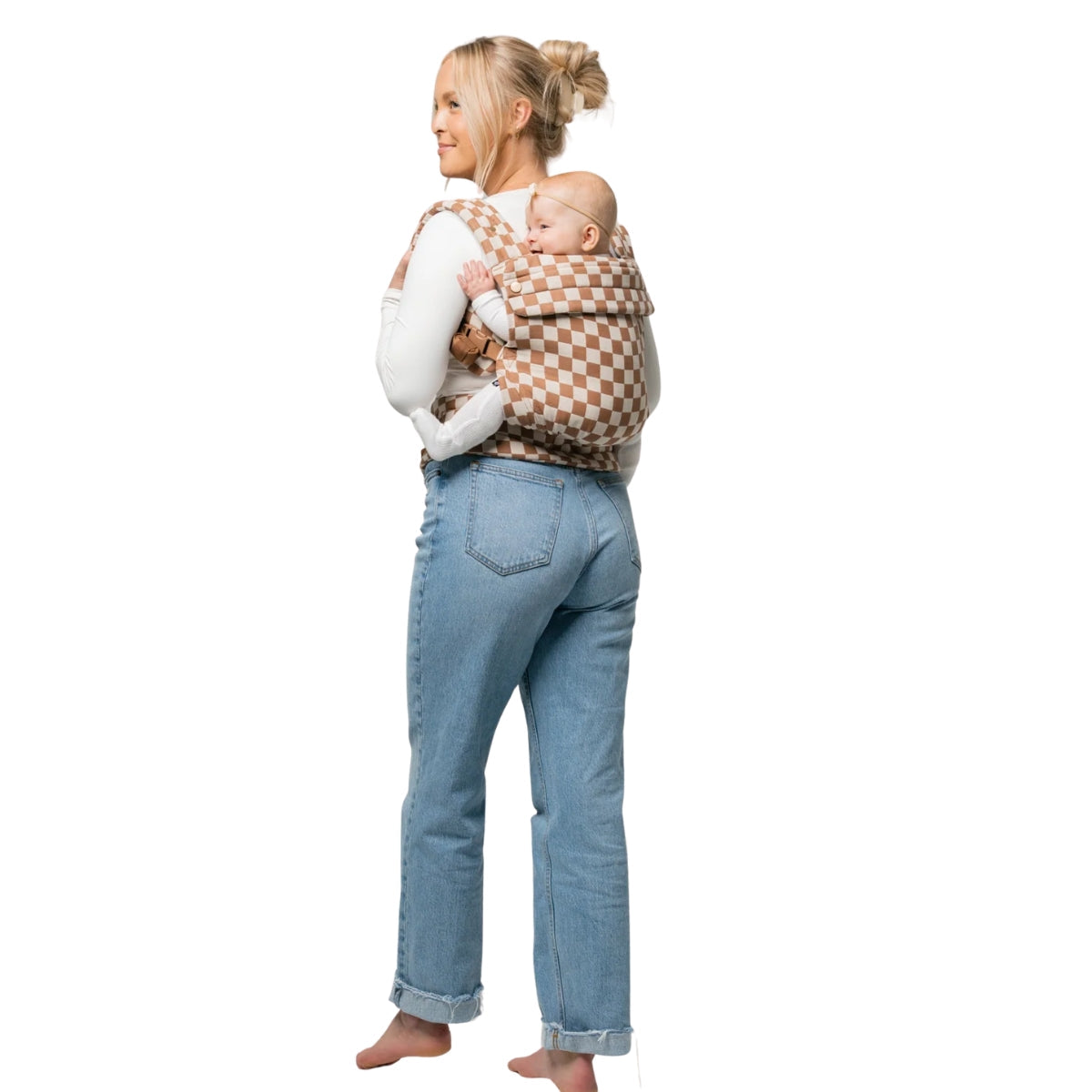 Mabē Monarch Baby Carrier – Mocha Check on Luna Baby Store Miami