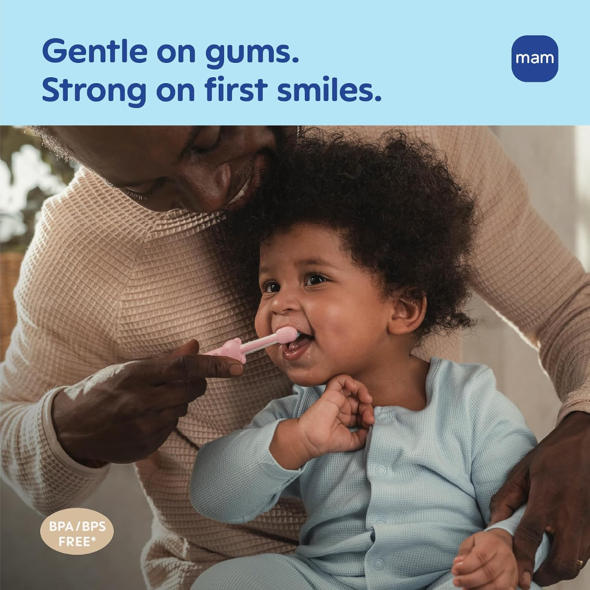 Mam Baby Toothbrushes 6M+,2Pk - Blue on Luna Baby Store Miami