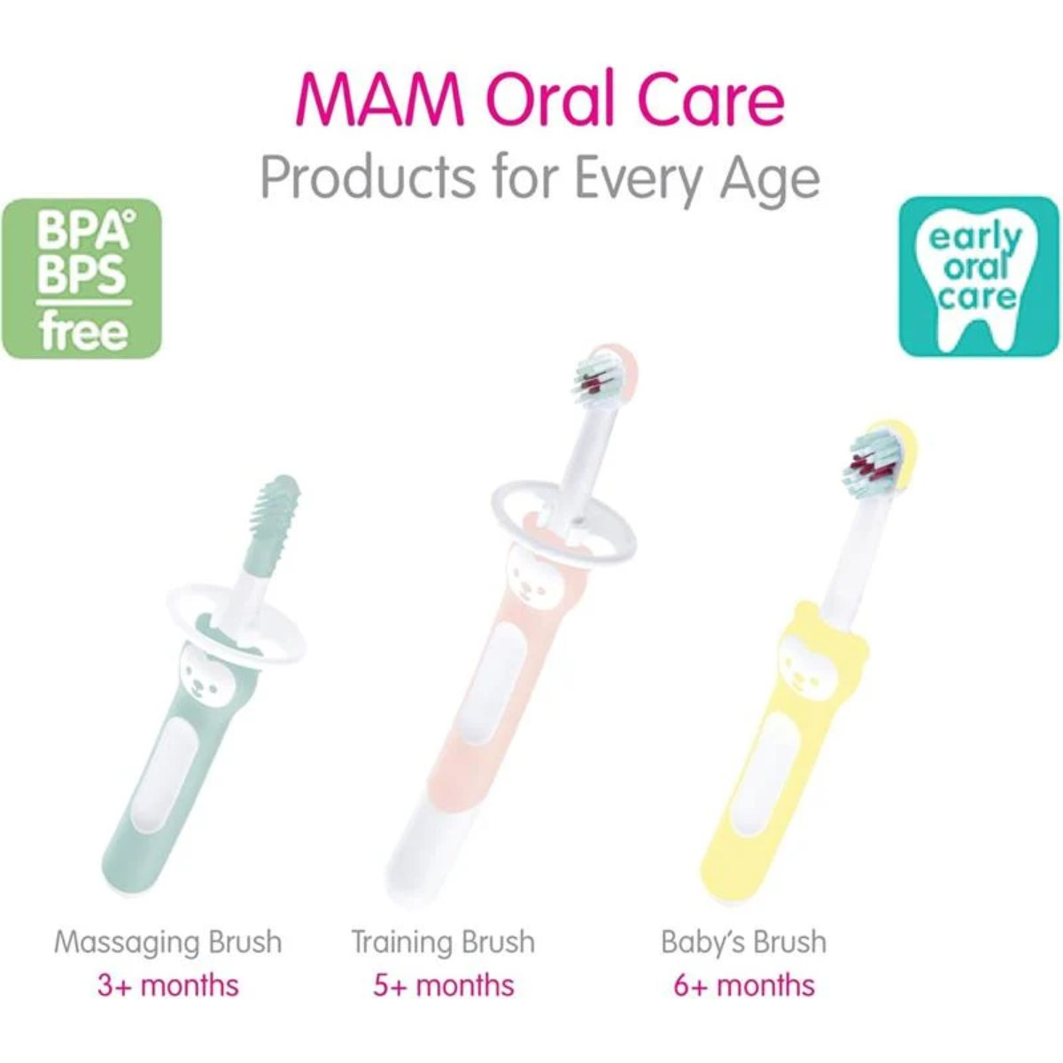 Mam Baby Toothbrushes 6M+,2Pk - Blue