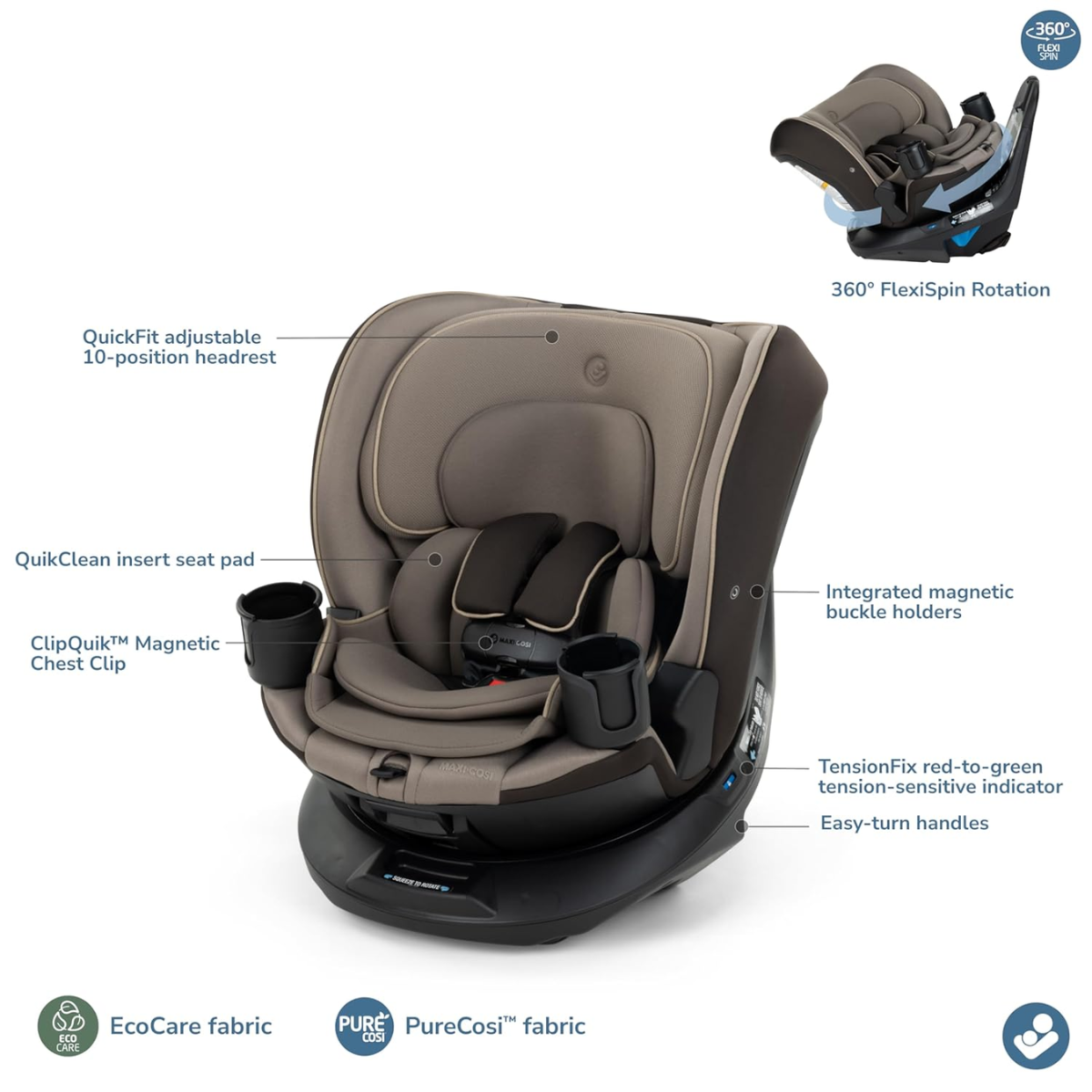 Maxi-Cosi Andi 360 Rotating All-in-One Convertible Car Seat - Truffle