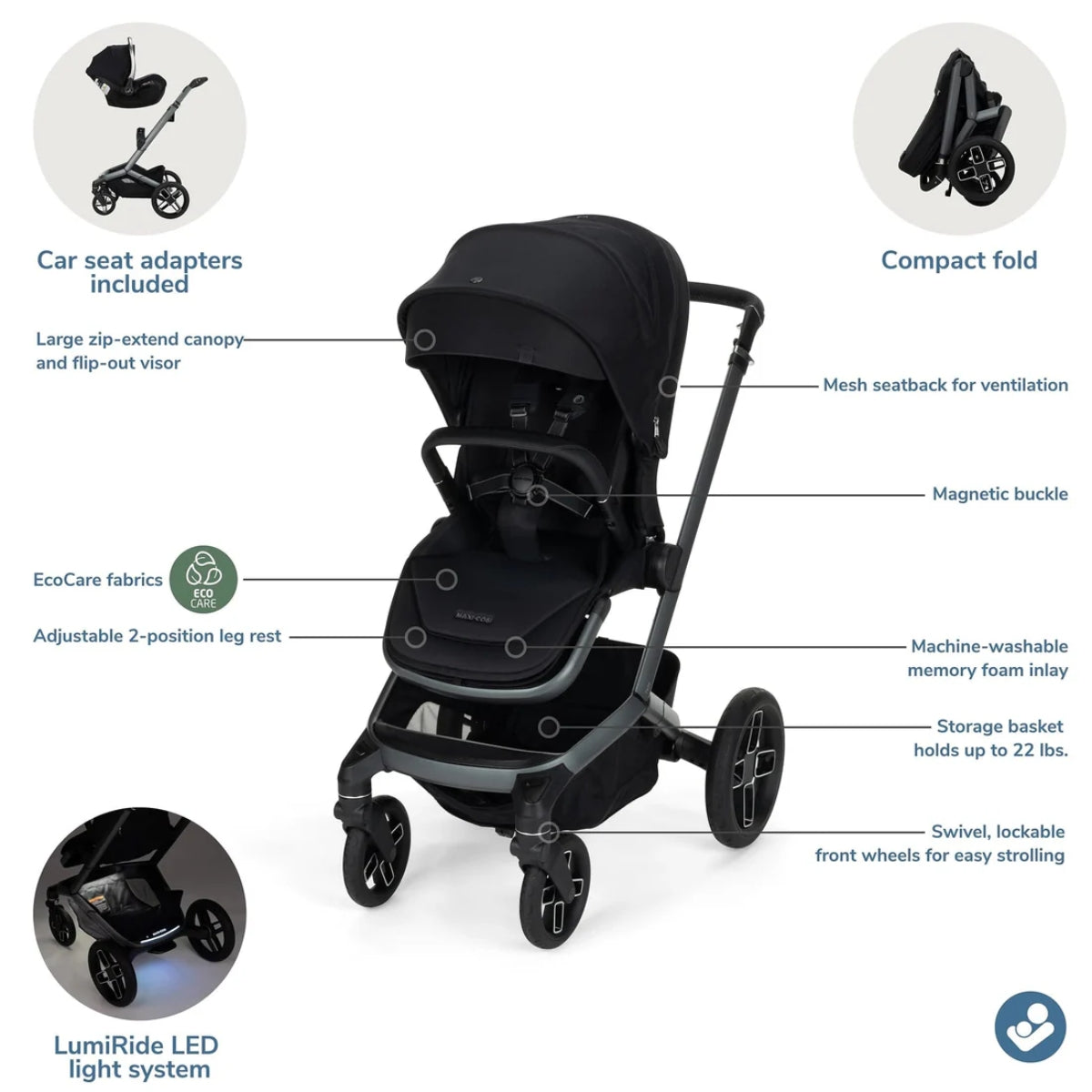 Maxi Cosi Fame Modular Stroller - Twillic Truffle