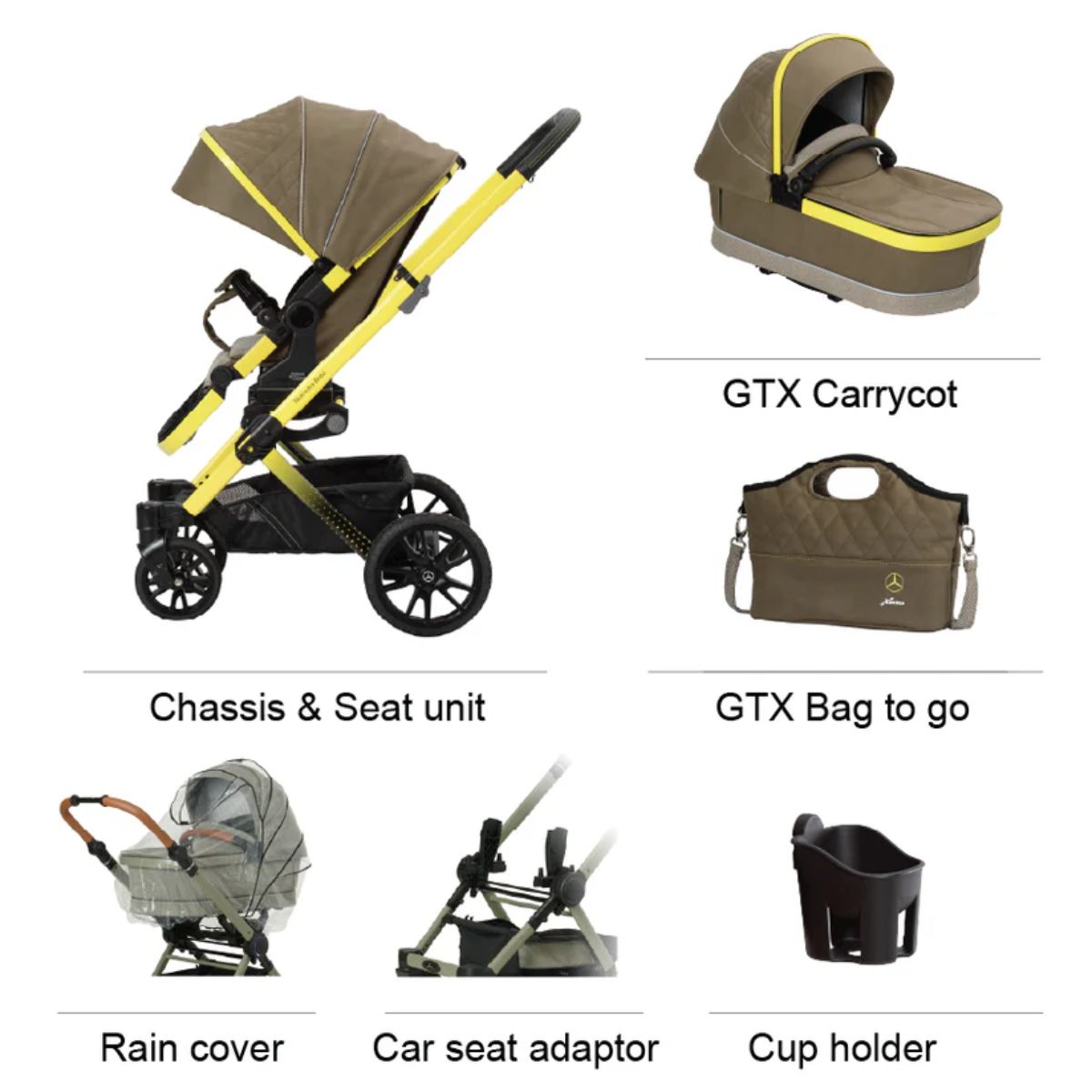 Mercedes-Benz Avantgarde GTX Stroller Full Set - Street Art Yellow