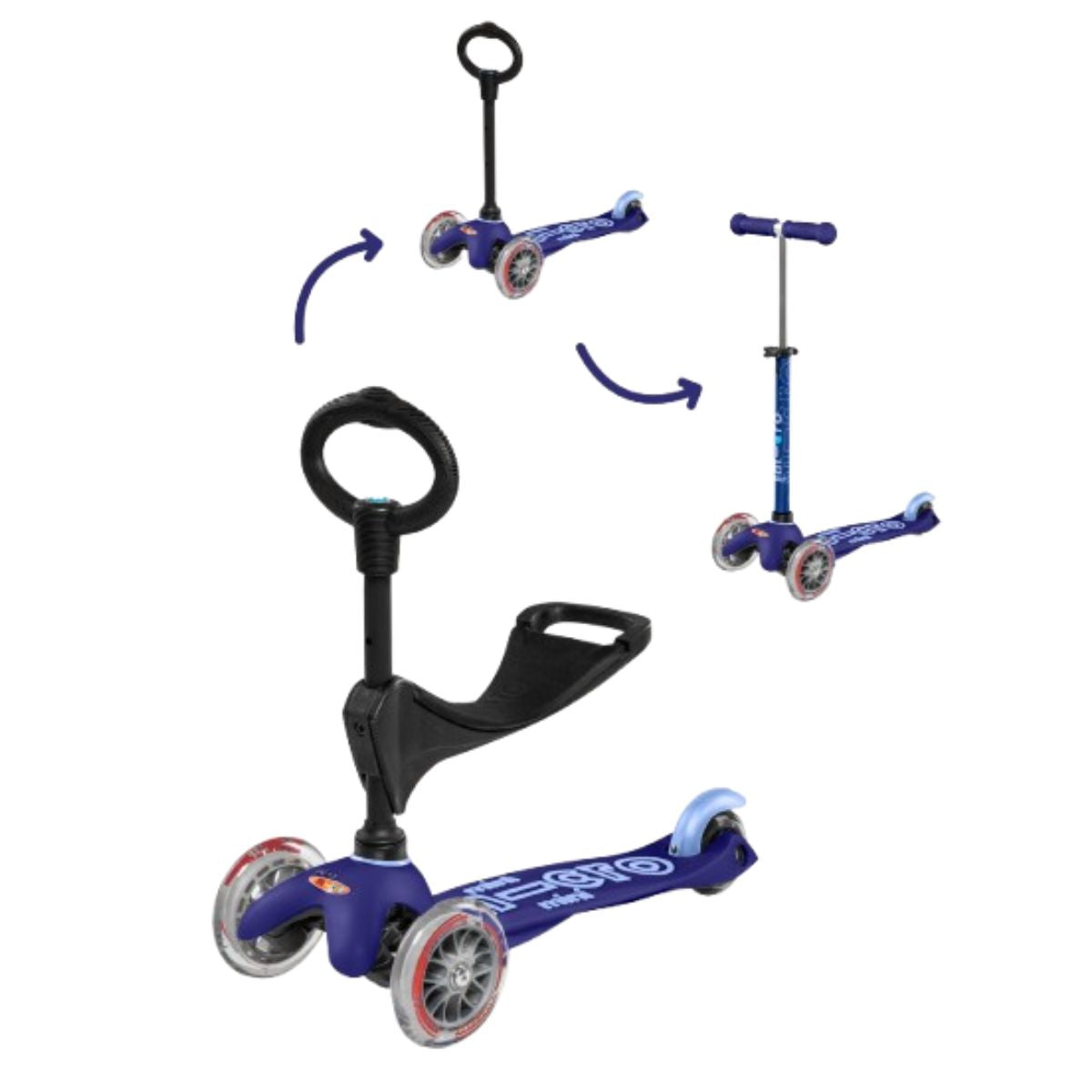 Micro Kickboard Micro Mini 3in1 Scooter - Deluxe Blue on Luna Baby Store Miami