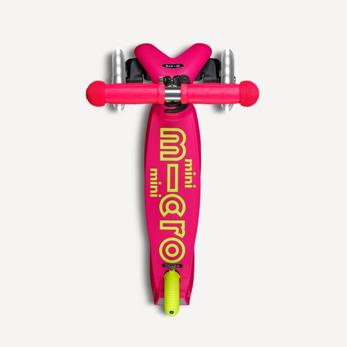 Micro Kickboard Mini Foldable LED Kids Scooter - Neon Flamingo Pink/Yellow