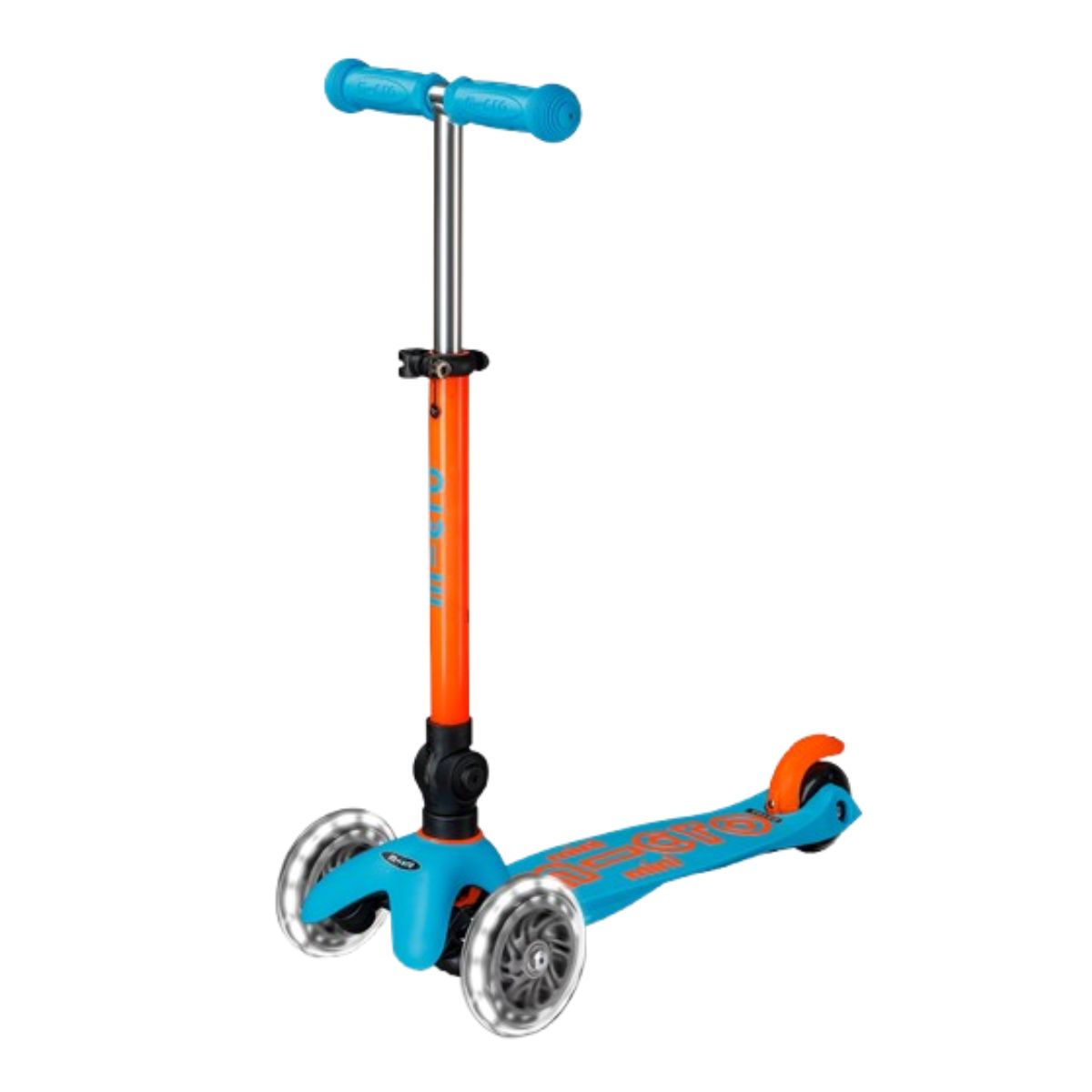 Micro Kickboard Mini Foldable LED Kids Scooter - Neon Sunset Orange/Aqua