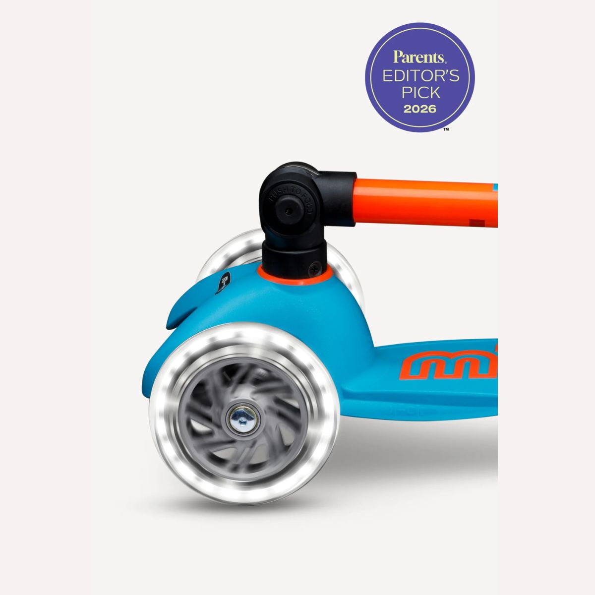Micro Kickboard Mini Foldable LED Kids Scooter - Neon Sunset Orange/Aqua on Luna Baby Store Miami