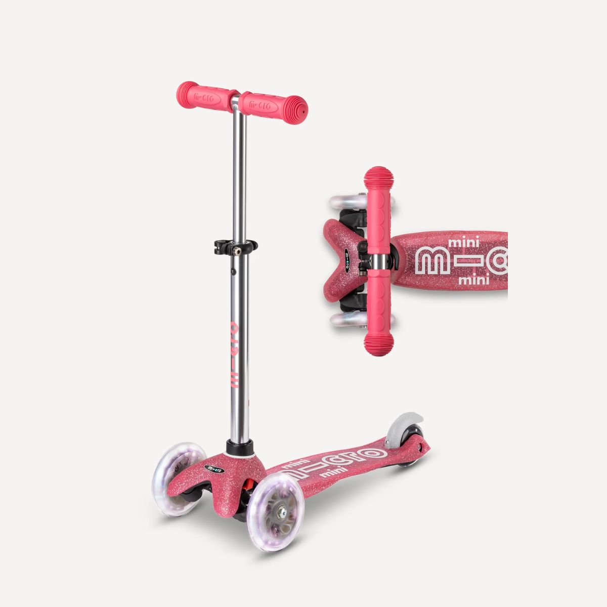 Micro Kickboard Mini Glitter LED Scooter - Fairy Pink