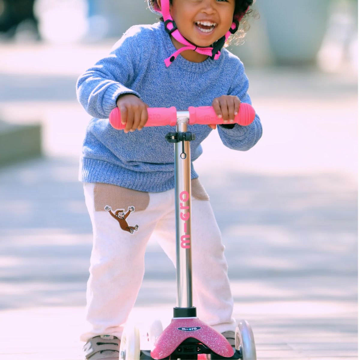 Micro Kickboard Mini Glitter LED Scooter - Fairy Pink