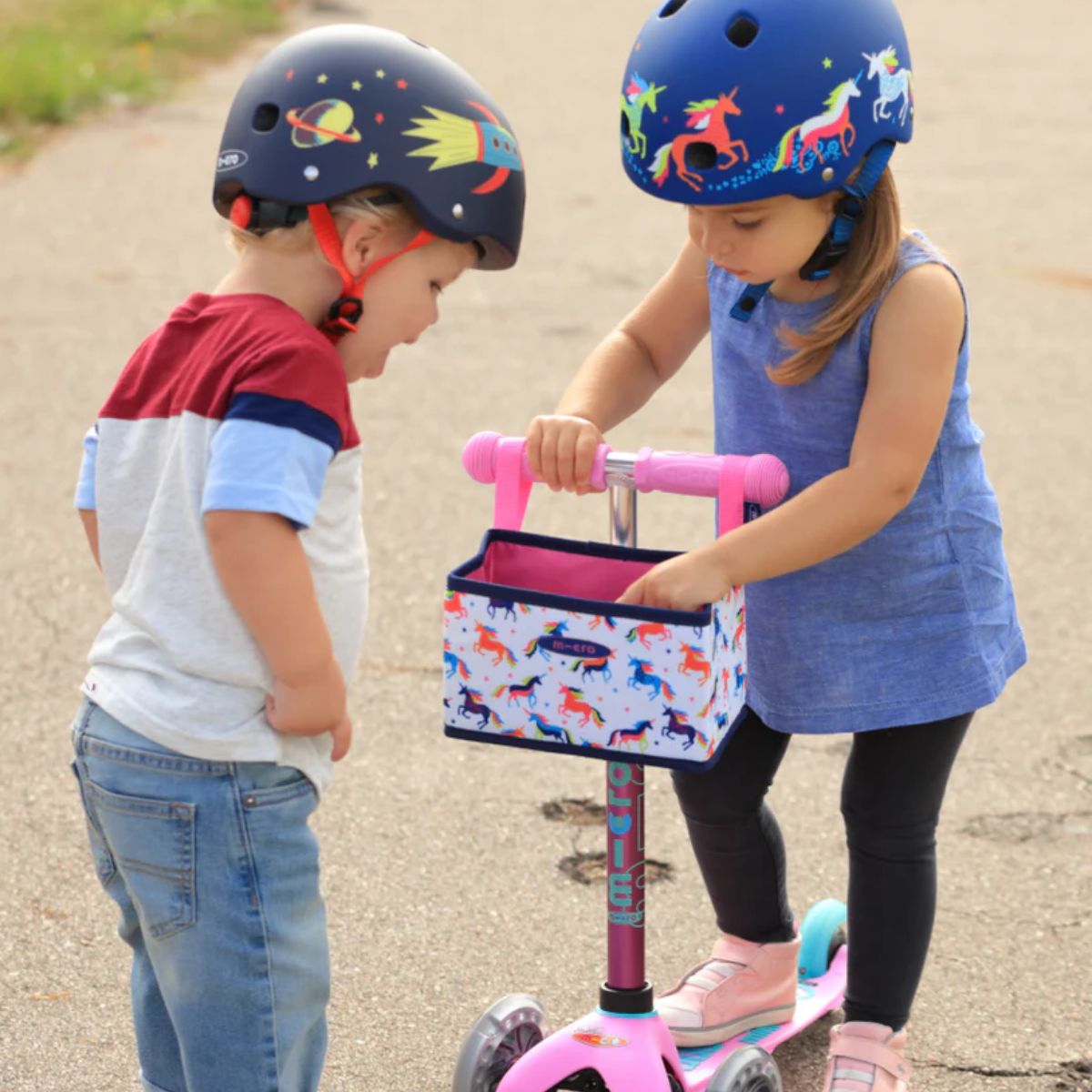 Micro Kickboard Unicorn Pattern Kids Helmet - Small