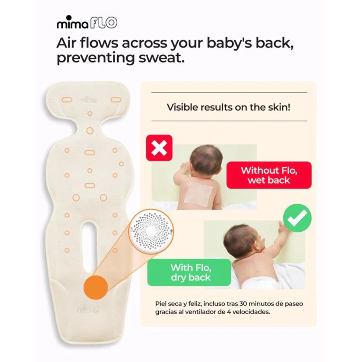Mima Flo Baby Cooling Seat Liner - Donut Beige
