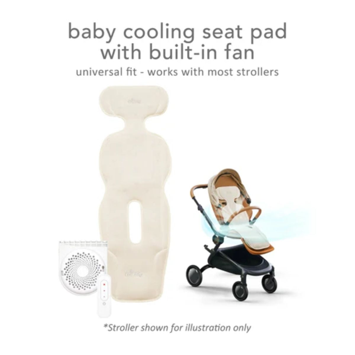 Mima Flo Baby Cooling Seat Liner - Donut Beige on Luna Baby Store Miami