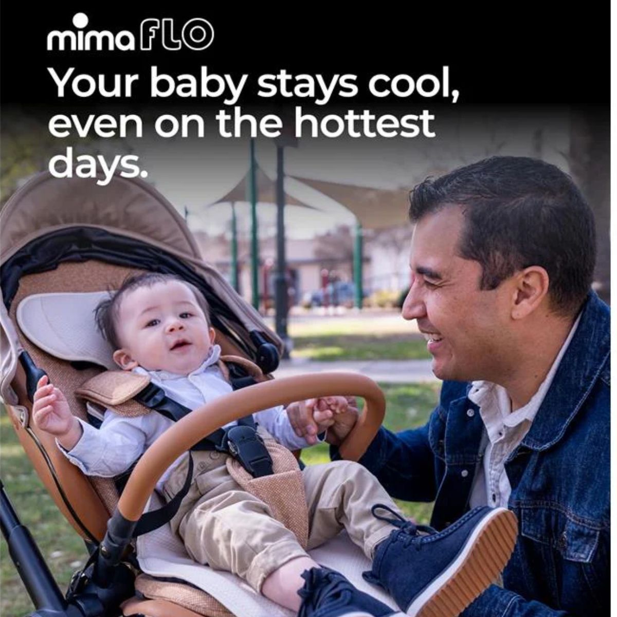 Mima Flo Baby Cooling Seat Liner - Donut Beige on Luna Baby Store Miami