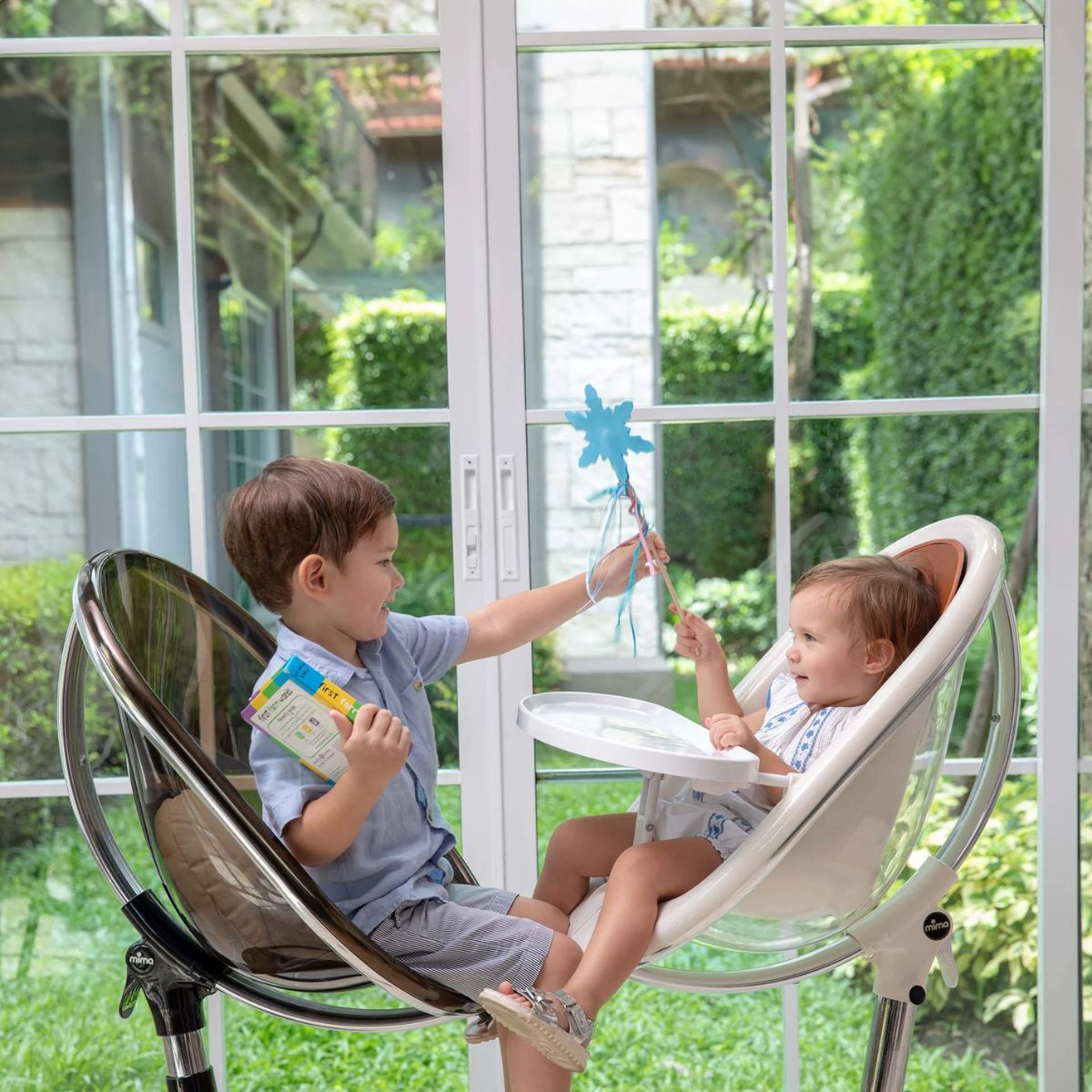 Mima Moon 2G High Chair White/Black on Luna Baby Store Miami