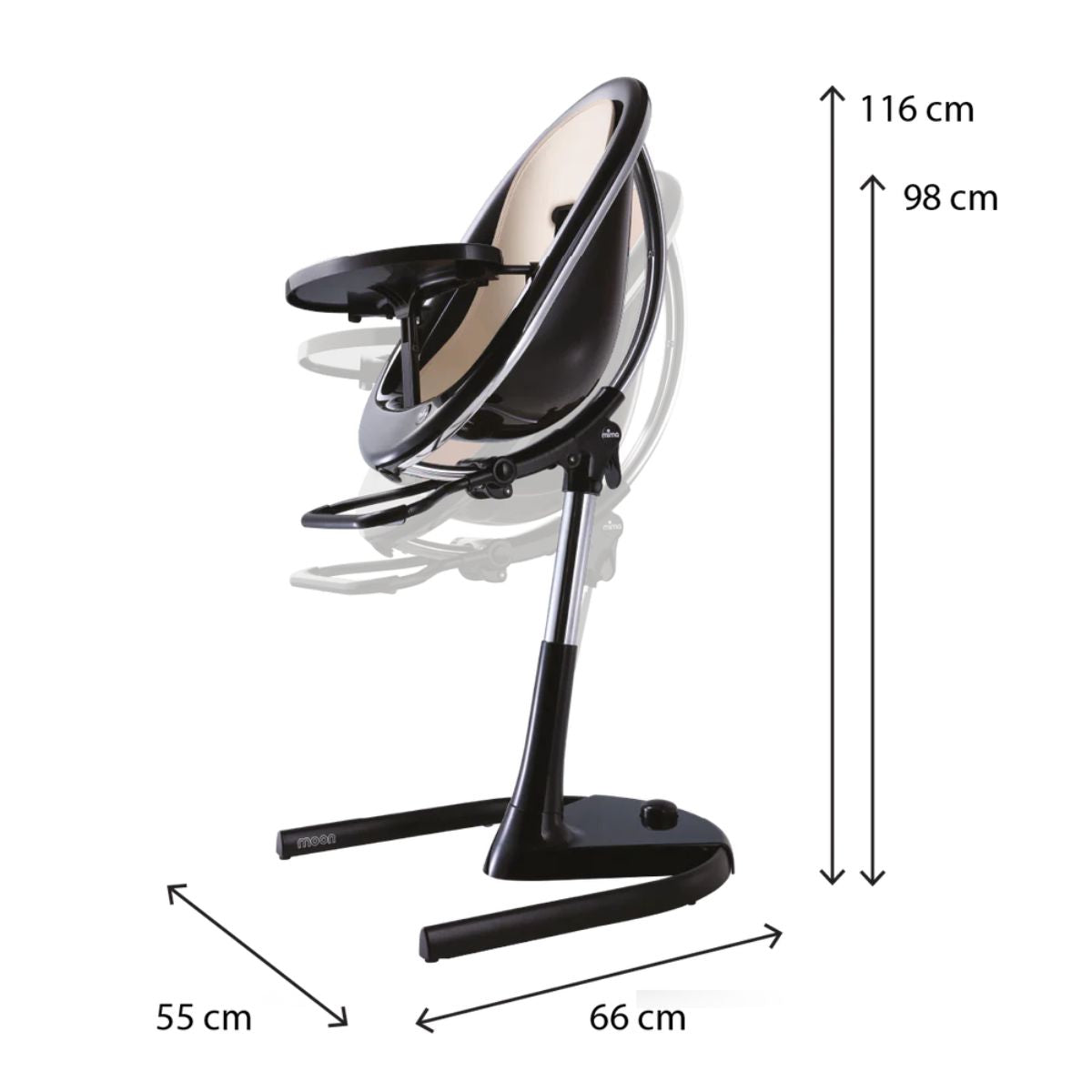 Mima Moon 2G High Chair black/camel