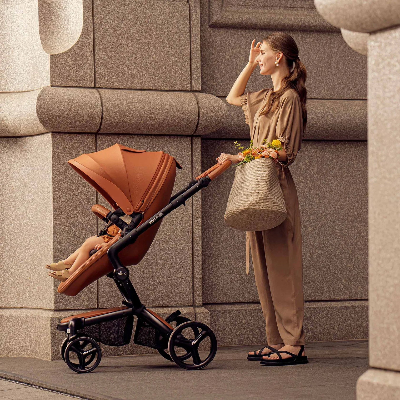 Mima Xari Max Stroller Black/Camel/Black - Smart Safety & Convenience