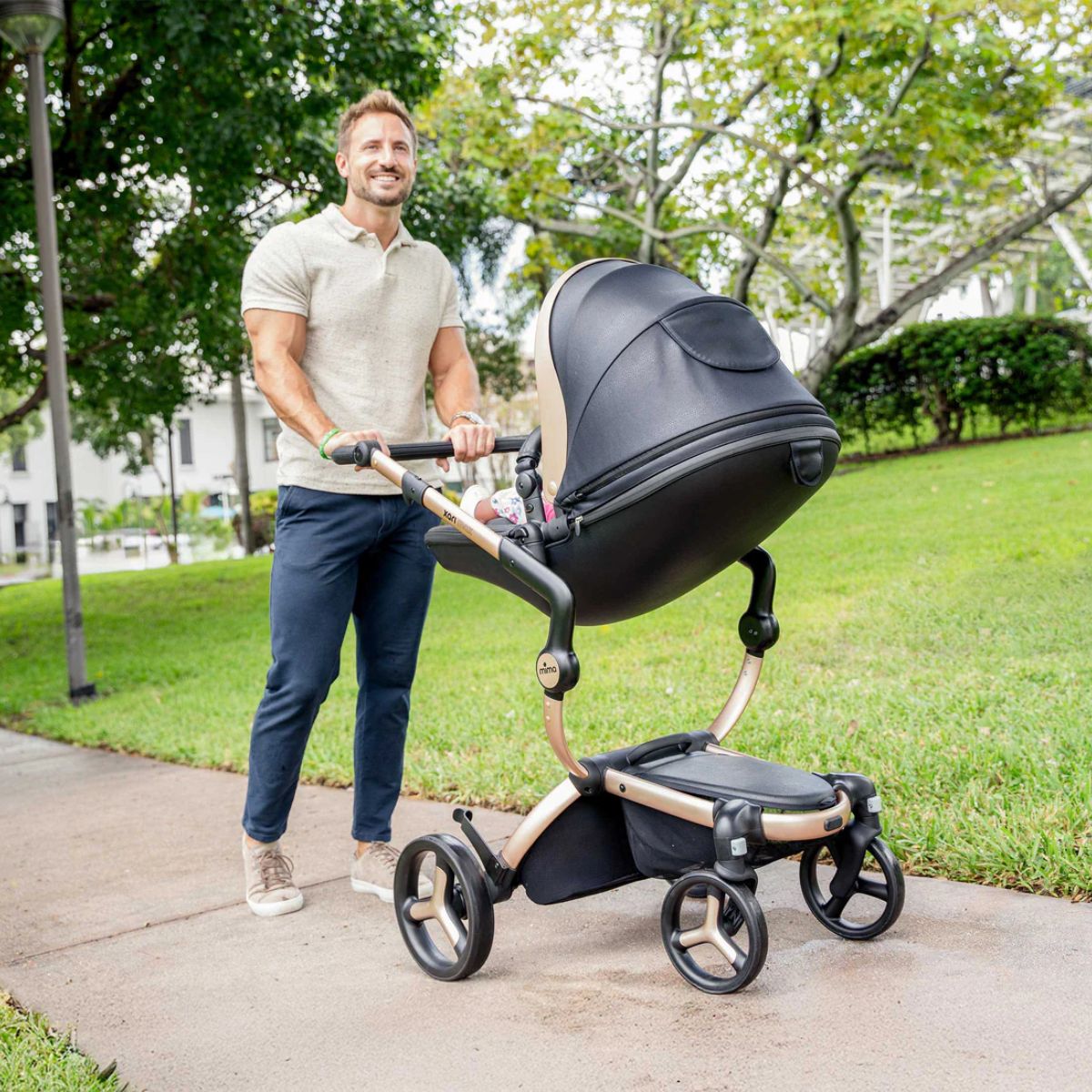 Mima Xari Max Stroller Special Edition - Black/Gold - Smooth All-Terrain Ride