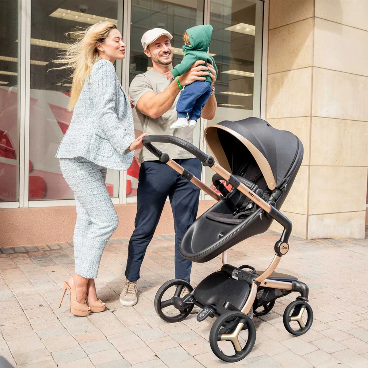 Mima Xari Max Stroller Special Edition - Black/Gold - 3 Recline Positions