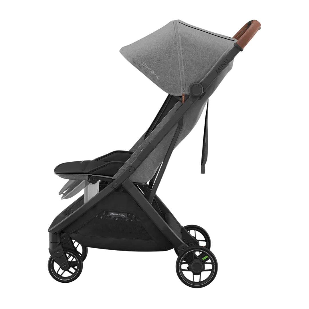 UPPAbaby Minu V3 Compact Stroller - Greyson (Charcoal Melange / Carbon Frame / Saddle Leather)