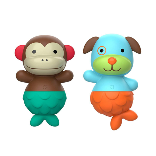 Skip Hop Mix & Match Flippers Baby Bath Toy Monkey Dog