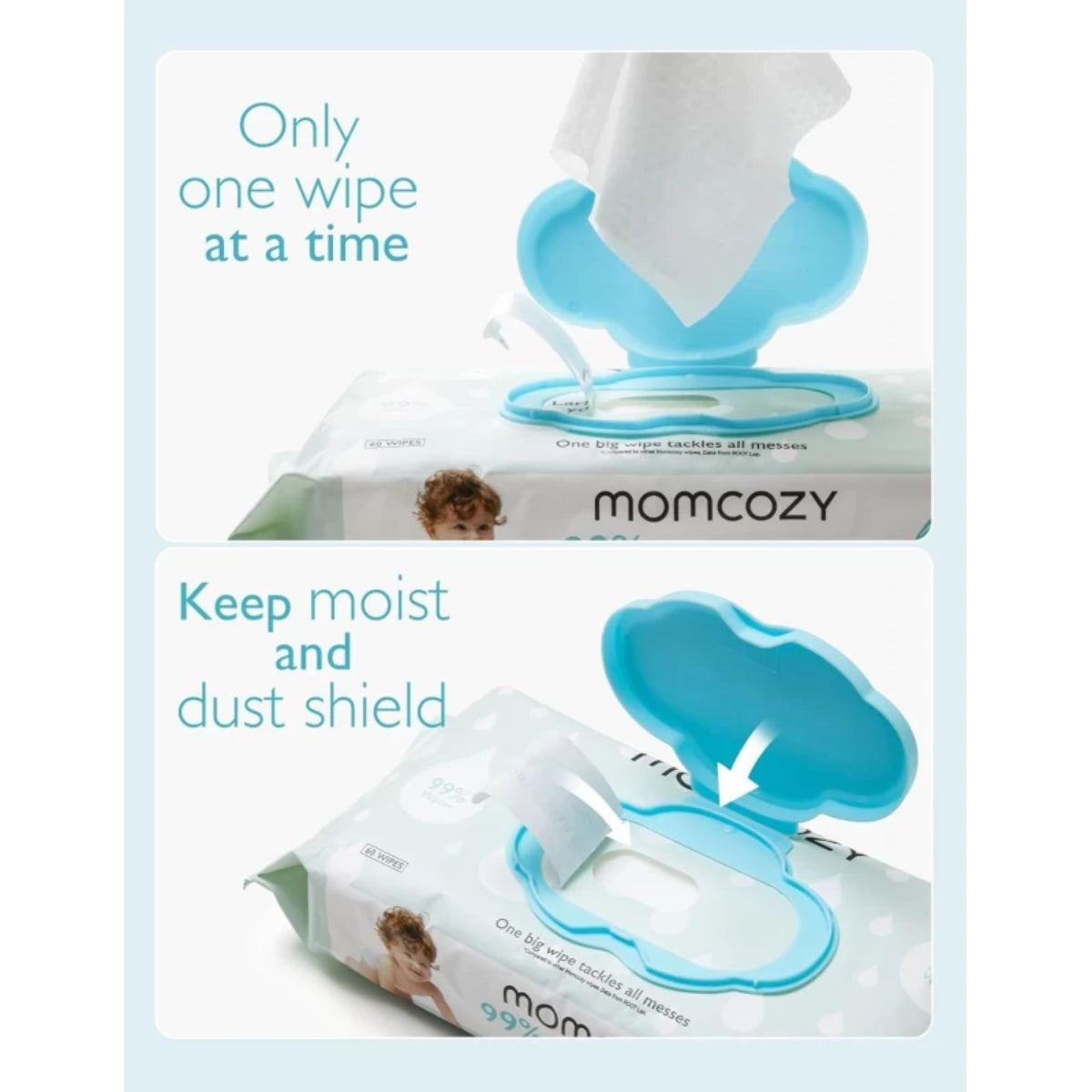 Momcozy Water Baby Wipes – 60 Count