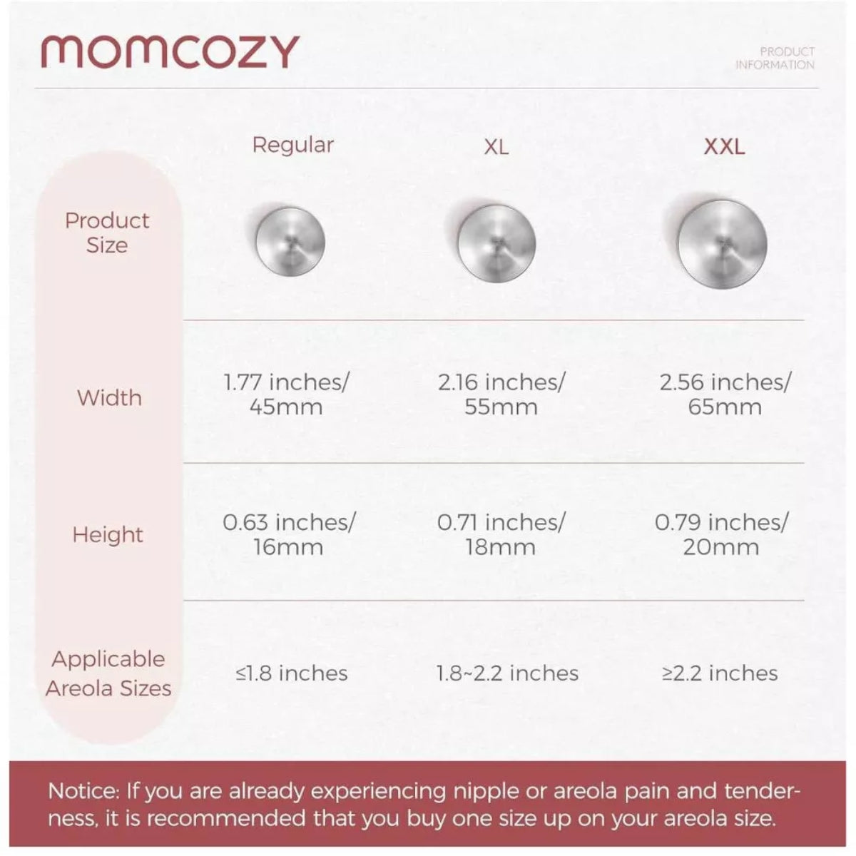 Momcozy 999 Silver Nipple Shields - Regular Nursing Cups