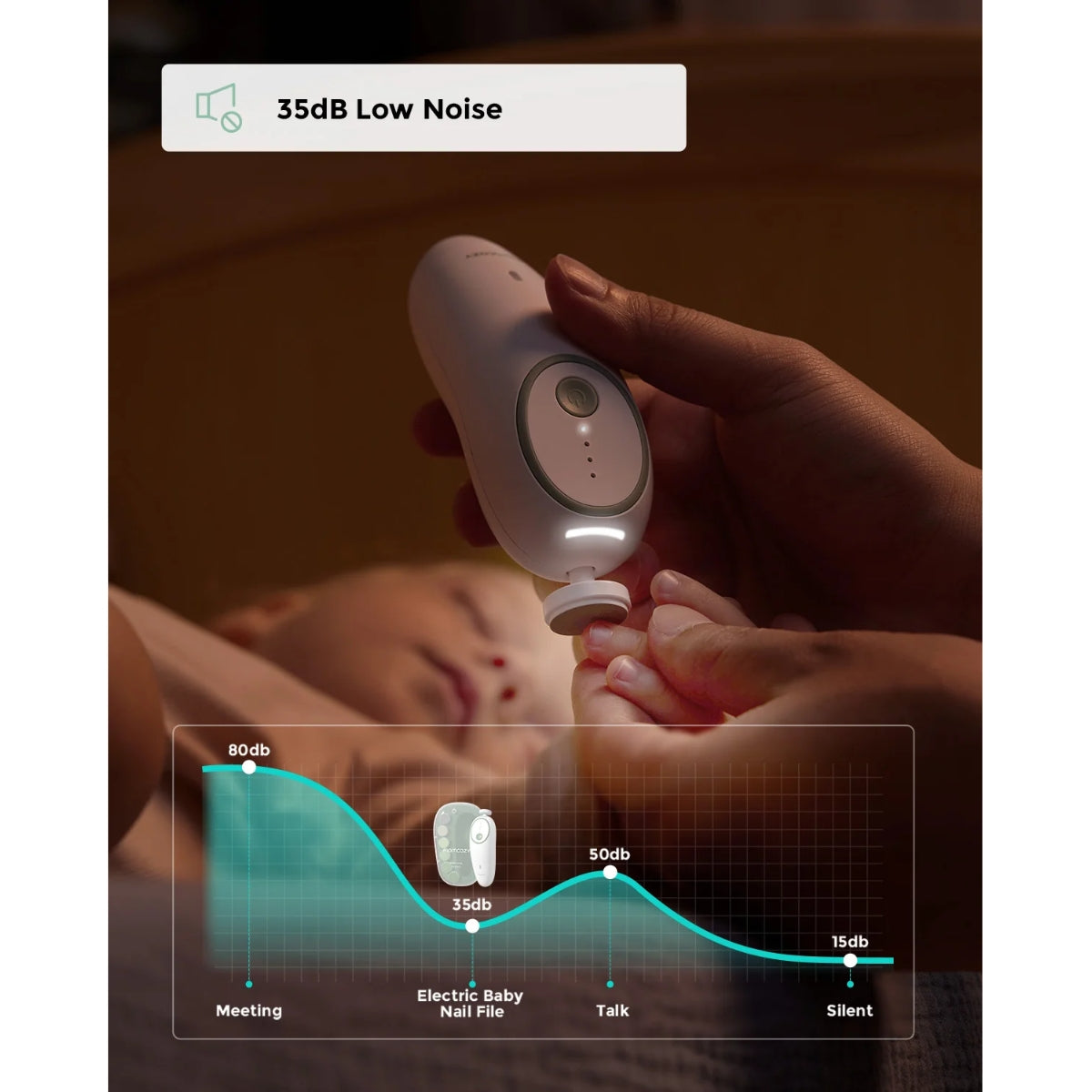 Momcozy Electric Baby Nail File - Low Noise on Luna Baby Store Miami