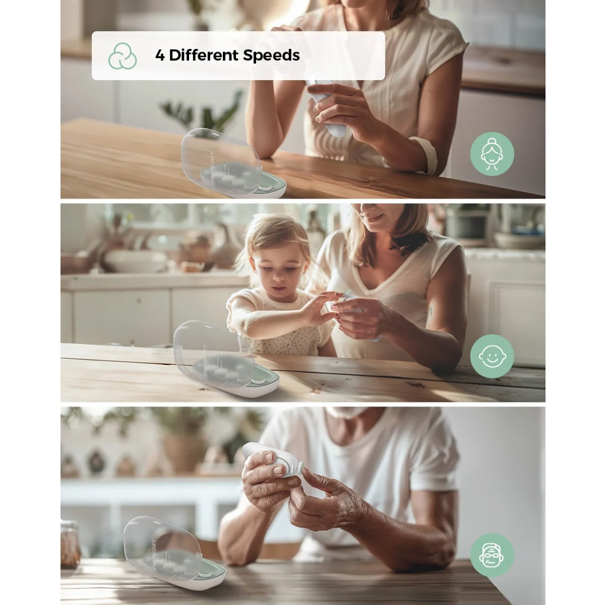 Momcozy Electric Baby Nail File - Low Noise on Luna Baby Store Miami