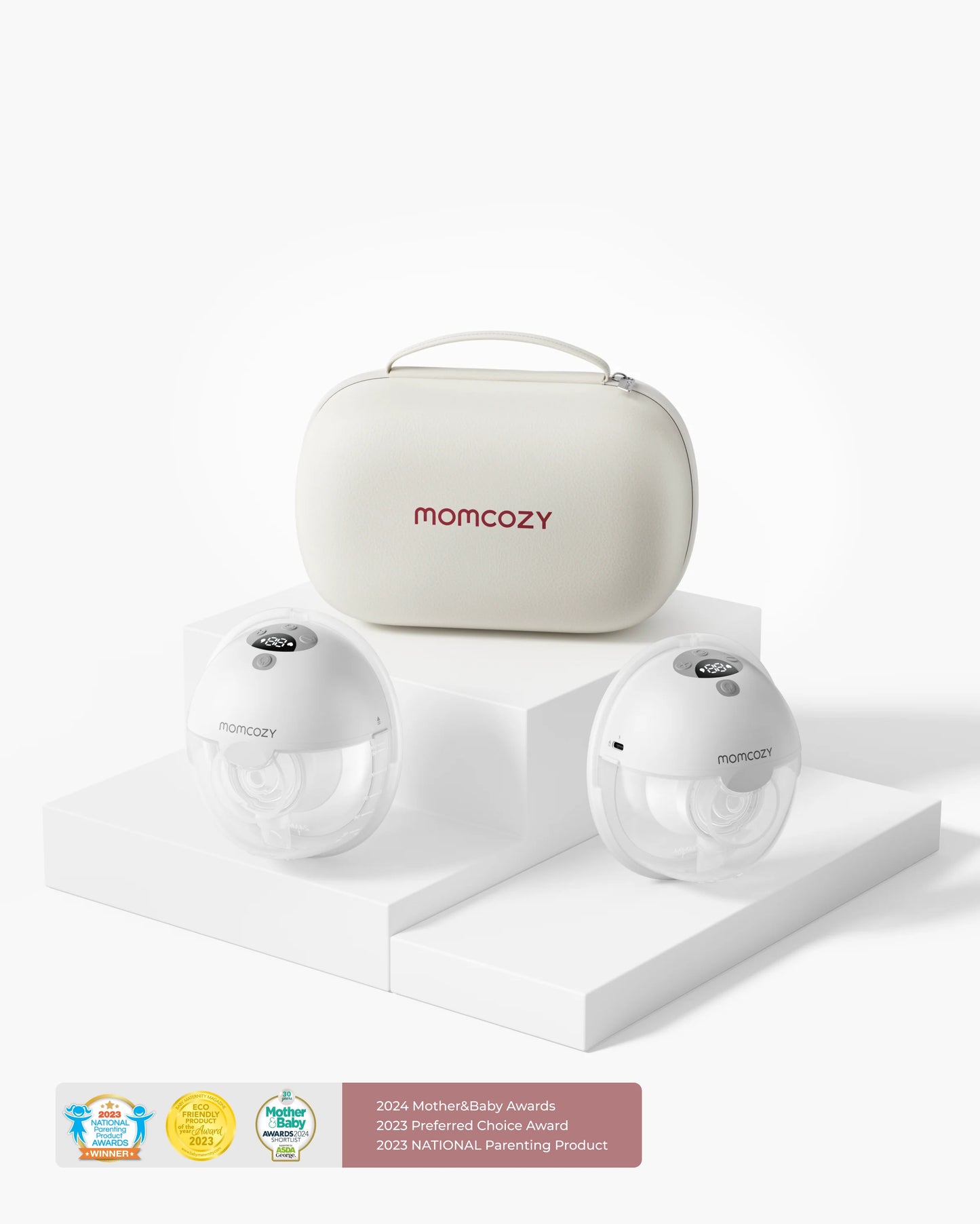 Momcozy - M5 Double Hands-Free Breast Pump Set Quill Grey