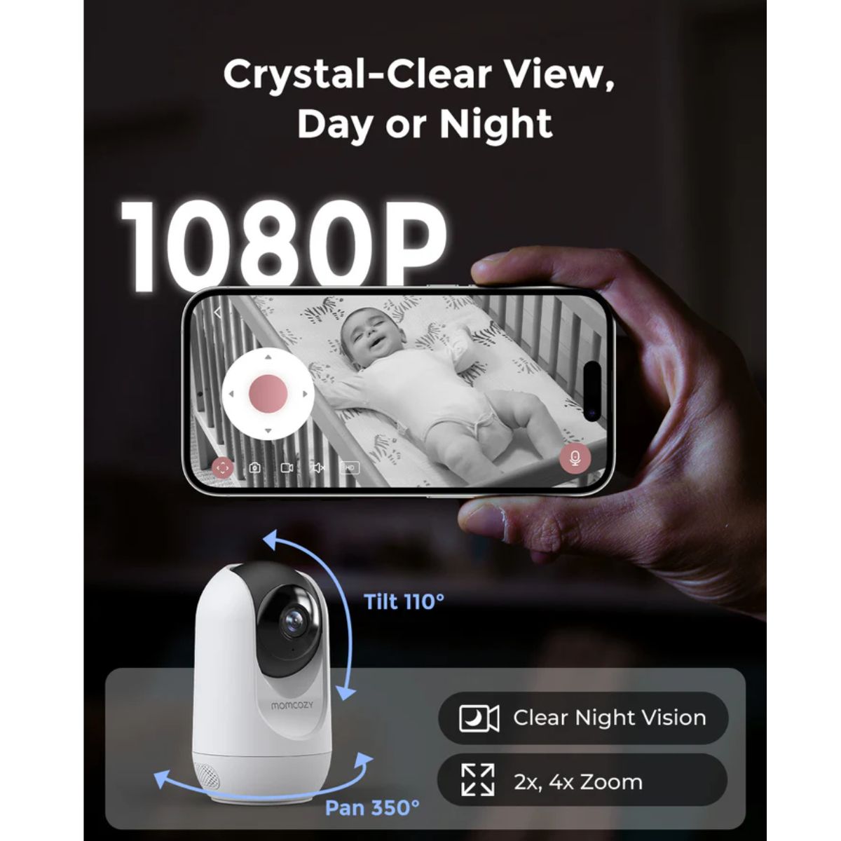 Momcozy 5-Inch Dual-mode Smart Baby Monitor with 1 Camera - BM04
