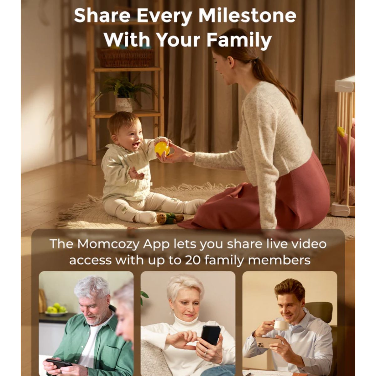 Momcozy 5-Inch Dual-mode Smart Baby Monitor with 1 Camera - BM04