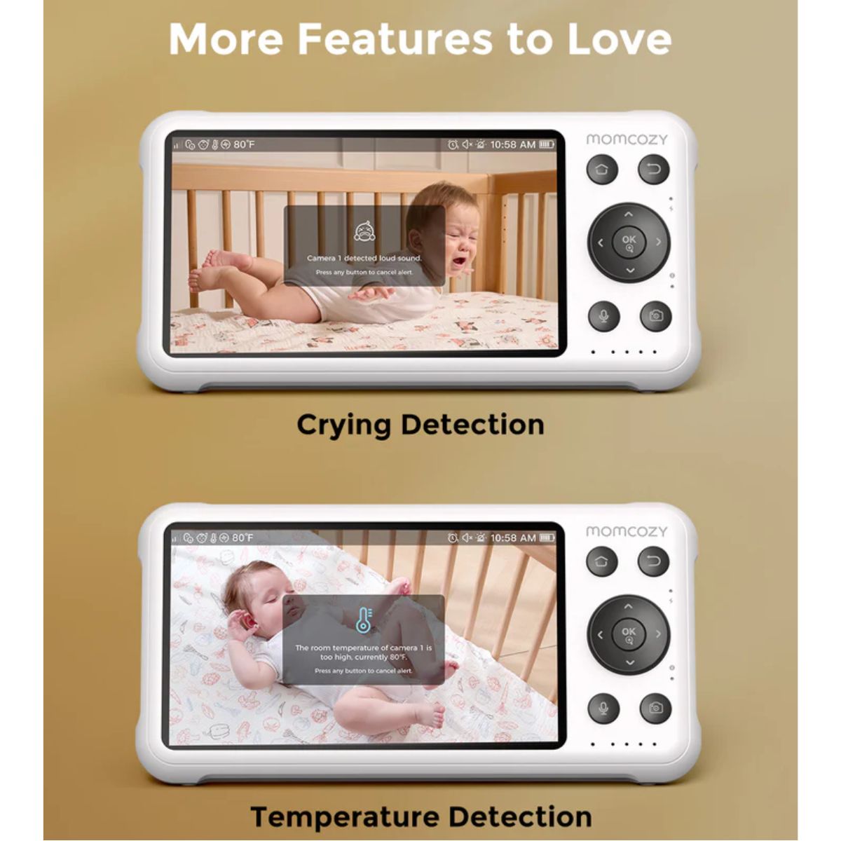 Momcozy 5-Inch Dual-mode Smart Baby Monitor with 1 Camera - BM04
