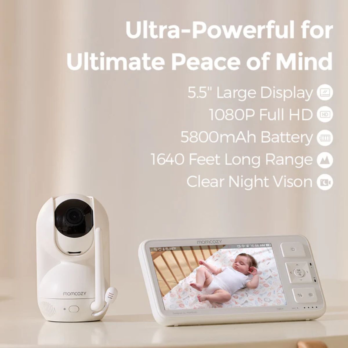 Momcozy 5.5-inch Full HD Video Baby Monitor With 1 Camera - BM03