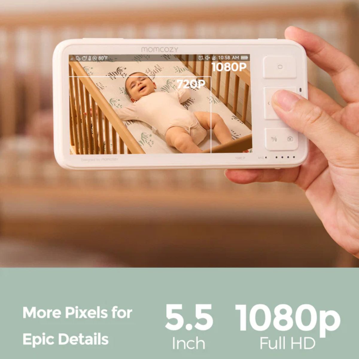 Momcozy 5.5-inch Full HD Video Baby Monitor With 1 Camera - BM03