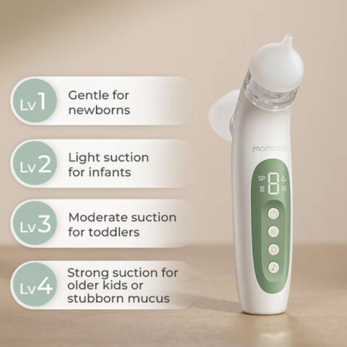 Momcozy BreezyClear 2-in-1 Electric Nasal Aspirator Replacement Heads on Luna Baby Store Miami
