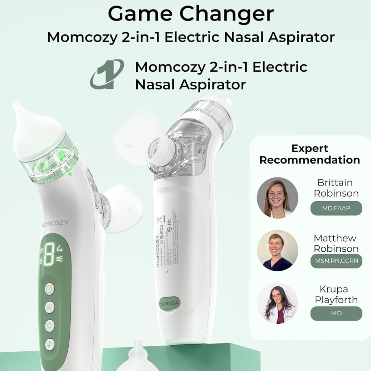 Momcozy BreezyClear 2-in-1 Electric Nasal Aspirator