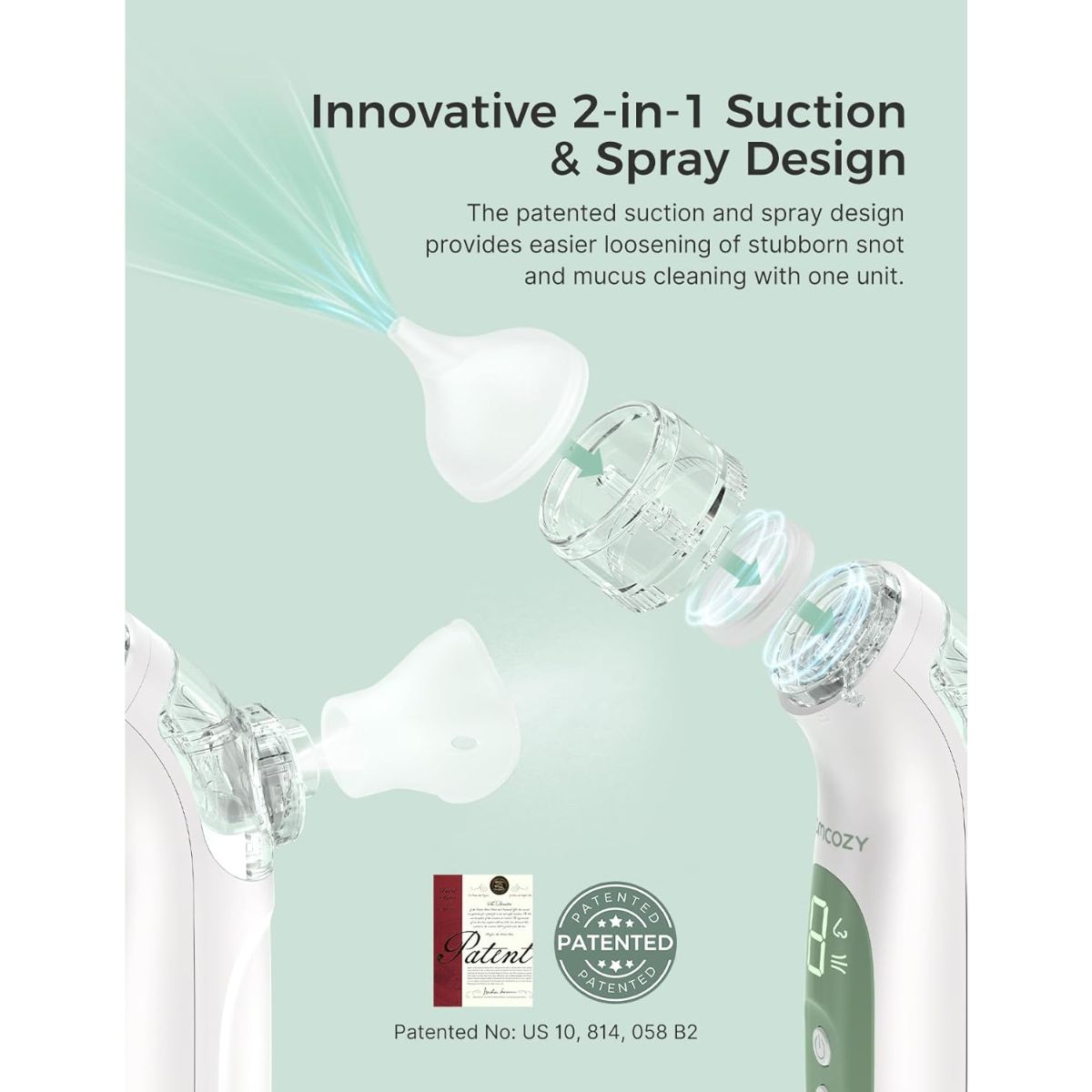 Momcozy BreezyClear 2-in-1 Electric Nasal Aspirator