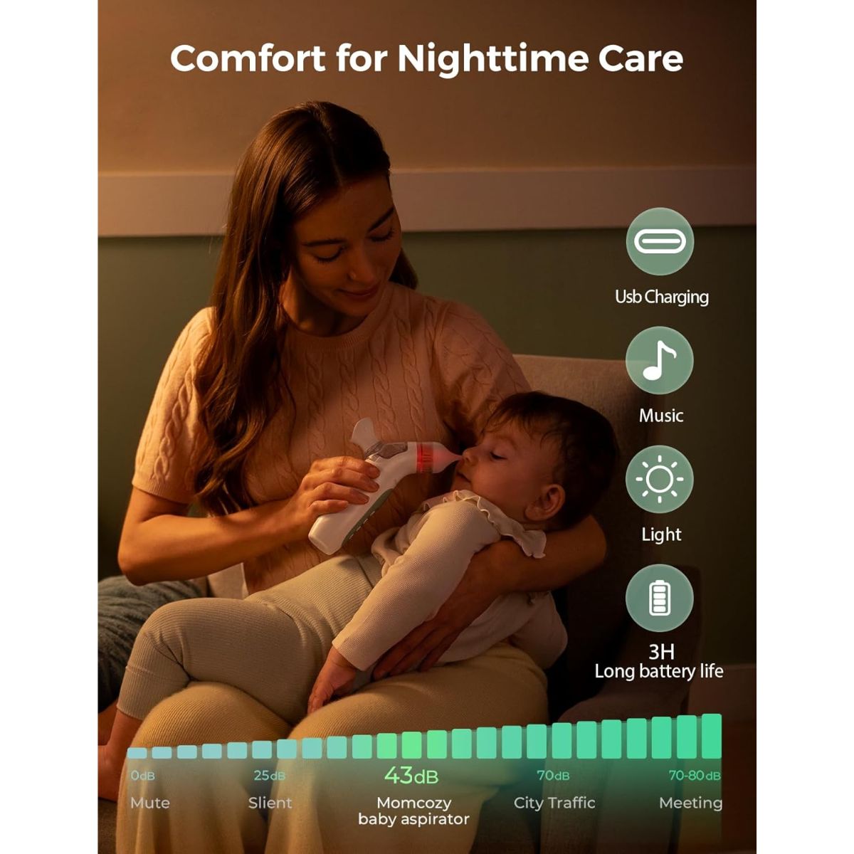 Momcozy BreezyClear 2-in-1 Electric Nasal Aspirator on Luna Baby Store Miami